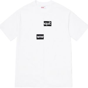 Supreme Comme Des Garcons Split Box Logo Tee WHITE